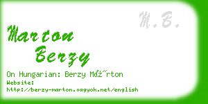 marton berzy business card